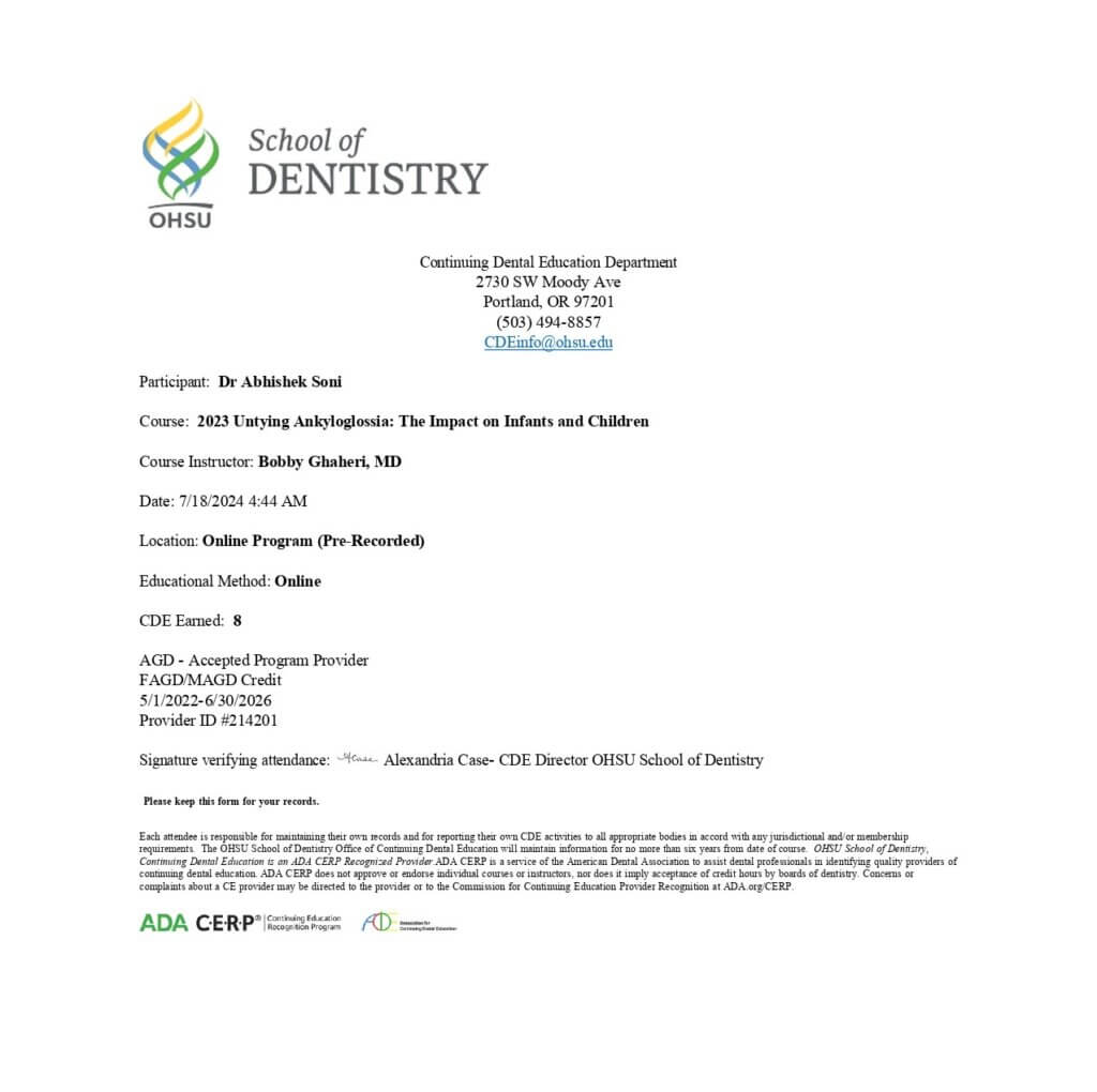 Dr. Abhishek Soni Certificate